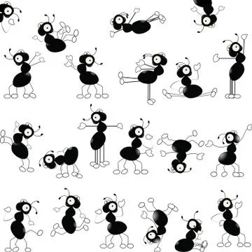 Dancing ants pattern Illustrazione stock