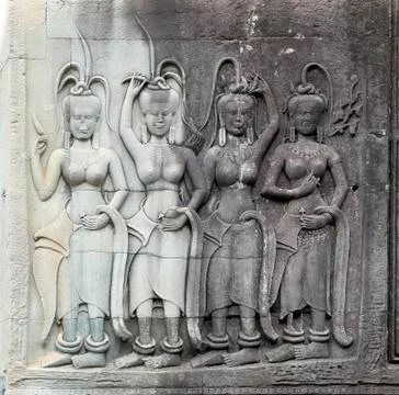 Dancing Apsaras Stock Photos