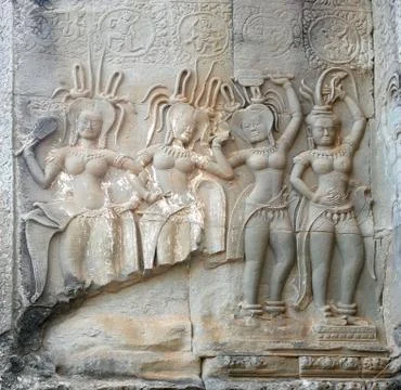 Dancing Apsaras Stock Photos
