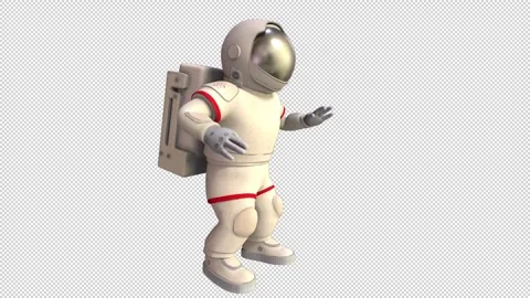 Dancing astronaut - 3d render looped with alpha channel. Stock Footage 259375183
