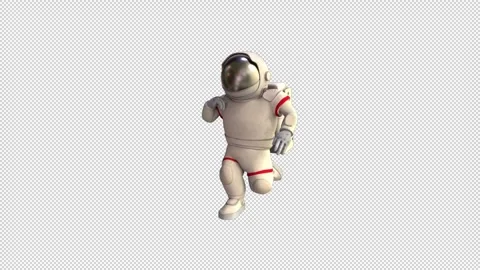 Dancing astronaut - 3d render looped with alpha channel. Stock Footage 259375234