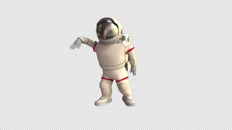 Dancing astronaut - 3d render looped with alpha channel. Stock Footage 259375282