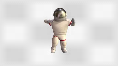 Dancing astronaut - 3d render looped with alpha channel. Stock Footage 259375295