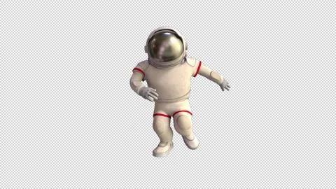 Dancing astronaut - 3d render looped with alpha channel. Stock Footage 259375394