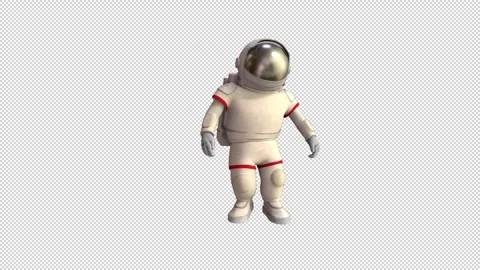 Dancing astronaut - 3d render looped with alpha channel. Stock Footage 259375466