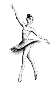 Dancing ballet dancer Stock Illustration