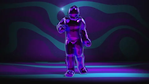 A Dancing Balloon Man in blue and purple colors Video stock 234105247