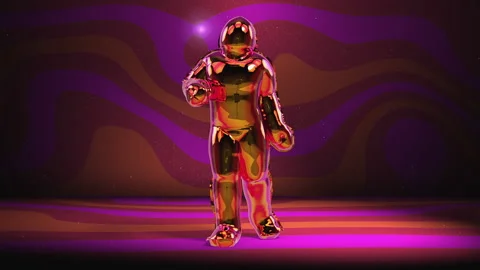 Dancing Balloon Man in orange and red colors Stock Footage 234105315