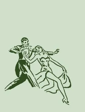Dancing ballroom dance couple Stock Illustration