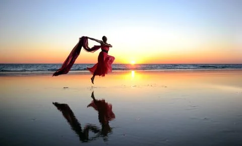 Dancing on the beach Stock Photos