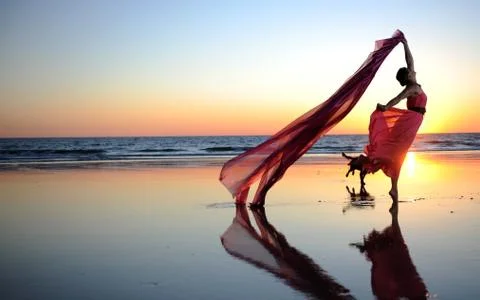 Dancing on the beach Stock Photos
