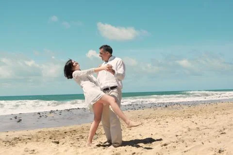 Dancing on the beach Stock Photos