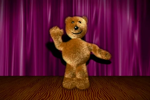 Dancing Bear on Stage Loopable NTSC Video stock 325632