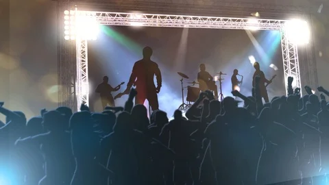 Dancing to the Beat Silhouettes 4K Loop Stock Footage 122086574