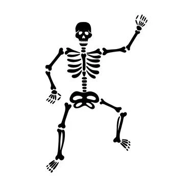 Dancing black skeleton. vector illustration Stock Illustration