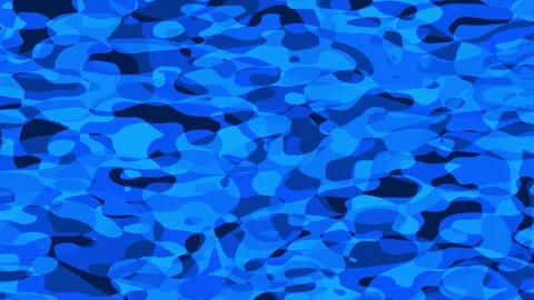 Dancing Blob Solid Blue Color Water Ripple Loop Stock Footage 243256621