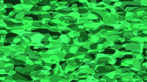 Dancing Blob Solid Green Color Water Ripple Loop Stock Footage 243256620