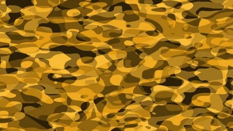 Dancing Blob Solid Yellow Color Water Ripple Loop Stock Footage 243256623