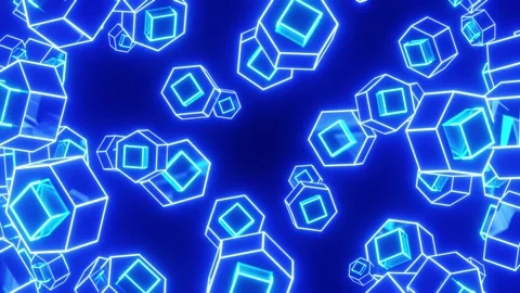 Dancing Blue Neon Things 4K Stock Footage 153897127