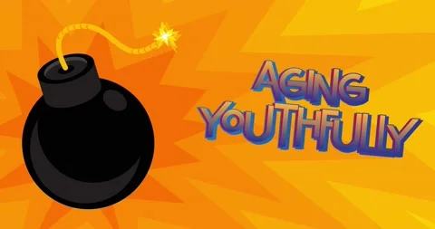 Dancing Bomb with Aging Youthfully text Stock Footage 233760651