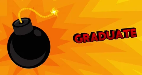 Dancing Bomb with Graduate text Stock Footage 232086325