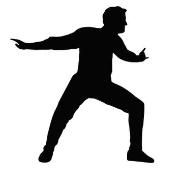 Dancing boy arms to back Stock Illustration