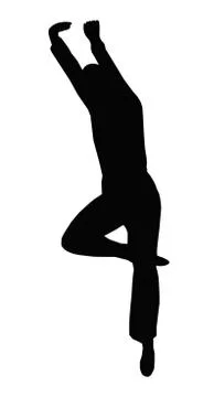 Dancing boy leaping Stock Illustration