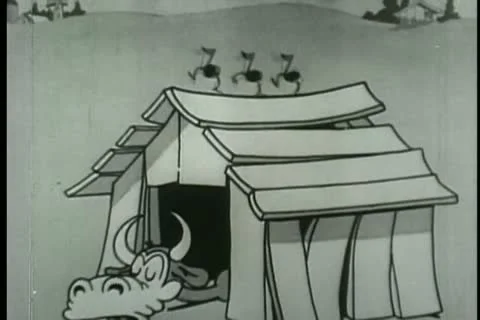 Dancing bull with apron Stock Footage 11346347