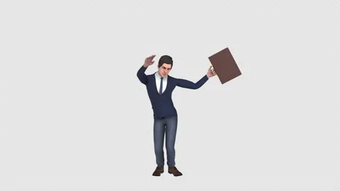 Dancing businessman - 3d render looped with alpha channel. Stock Footage 172424438