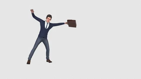 Dancing businessman - 3d render looped with alpha channel. Stock Footage 172424484