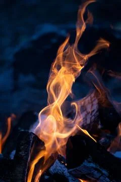 Dancing Campfire Flame Stock Photos