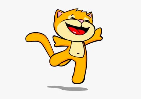 A dancing cartoon cat Stock Illustration