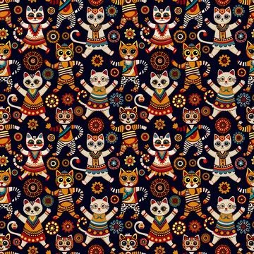 Dancing cats Stock Illustration
