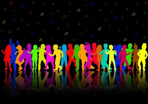 Dancing children Stock Illustration