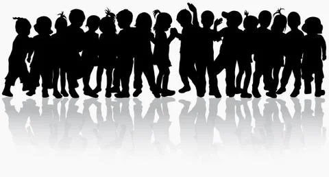 Dancing children silhouettes Stock-Illustration