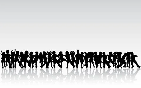 Dancing children silhouettes Stock-Illustration