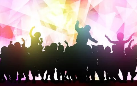 Dancing children silhouettes Stock Illustration
