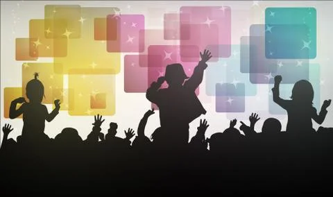 Dancing children silhouettes Stock-Illustration