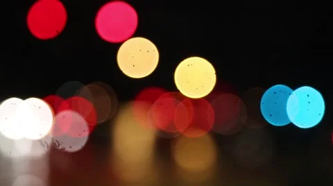 Dancing circles in the rain, bokeh Stock Footage 63164060