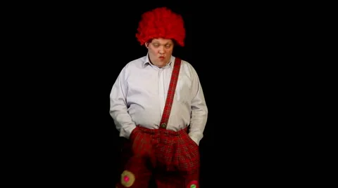 Dancing clown on black background Stock Footage 61026190