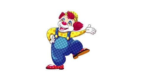 Dancing clown icon animation Stock Footage