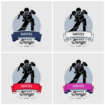 Dancing club or class logo design. Vector artwork suitable for dancers of tan Stock Illustration