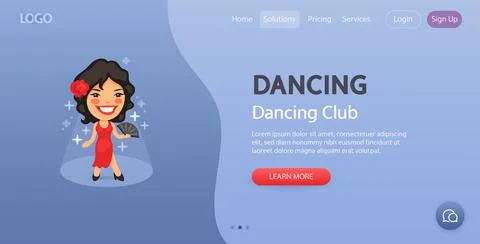 Dancing Club Website Template Stock Illustration