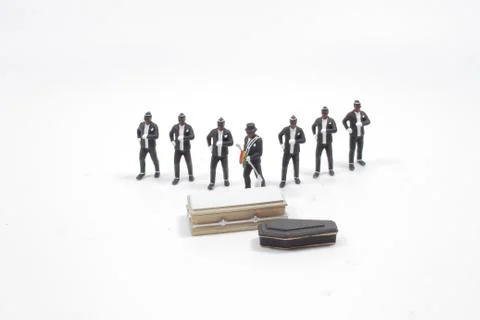 Dancing Coffin. Meme with black men who carry the coffin and dance Stock Photos