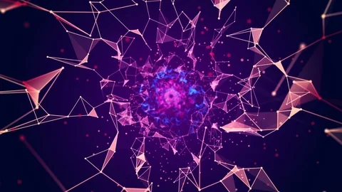 Dancing Colorful Laser Show Plexus Background.  Space Voyage Through the Stars. Stock Footage 111877850