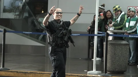 Dancing Cop Video stock 58134263