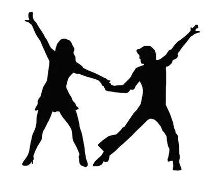 Dancing couple 70s Stock Illustration