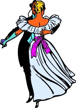 Dancing couple flat illustration Stock Illustration