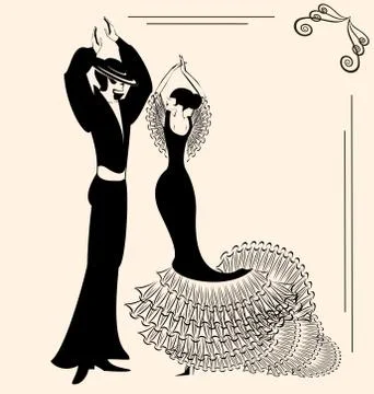 Dancing couple Stock Illustration