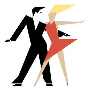 Dancing couple Stock Illustration
